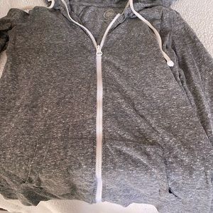 So gray with white stripe zip hoodie small